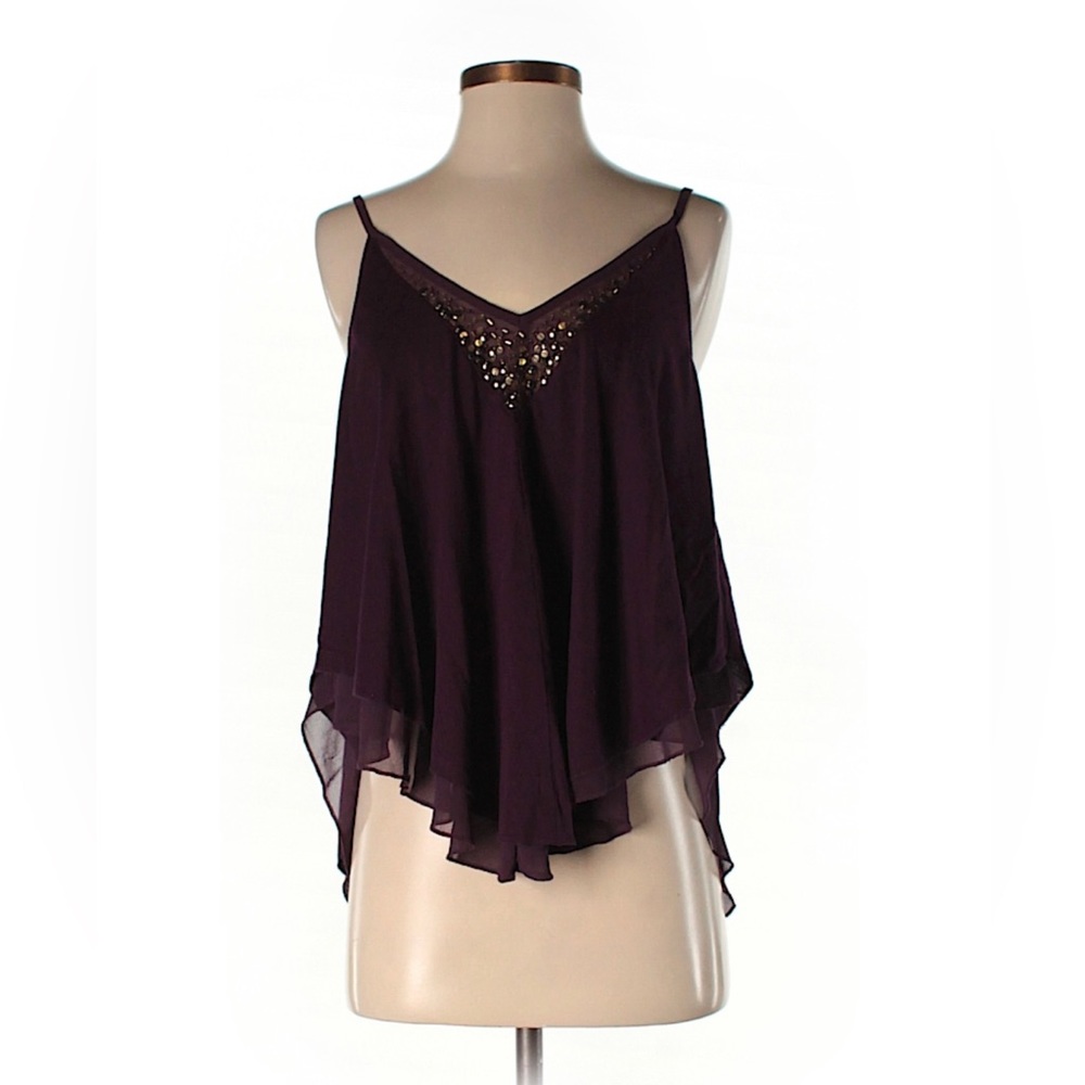 Flowy chiffon top with gold sequin